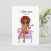 Carte De Remerciements Reine femme noire (Debout devant)