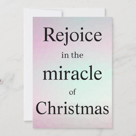 Carte De Remerciements Rejoice In The Miracle Of Christmas (Devant)