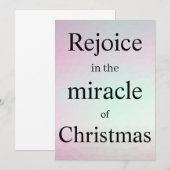Carte De Remerciements Rejoice In The Miracle Of Christmas (Devant / Derrière)