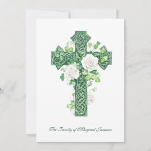Carte De Remerciements Religieux catholique irlandais Croix celtique Cond