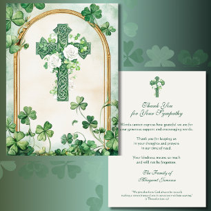 Carte De Remerciements Religieux Catholique Irlandais Croix Celtique Cond