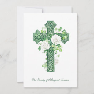 Carte De Remerciements Religieux catholique irlandais Croix celtique Cond