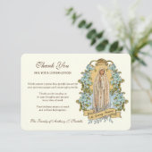 Carte De Remerciements Religieux Catholique Vierge Marie Condolence Flora (Debout devant)