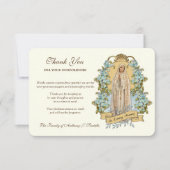 Carte De Remerciements Religieux Catholique Vierge Marie Condolence Flora (Devant)