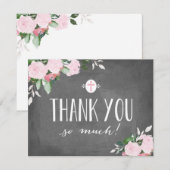 Carte de remerciements religieux de tableau floral (Devant / Derrière)