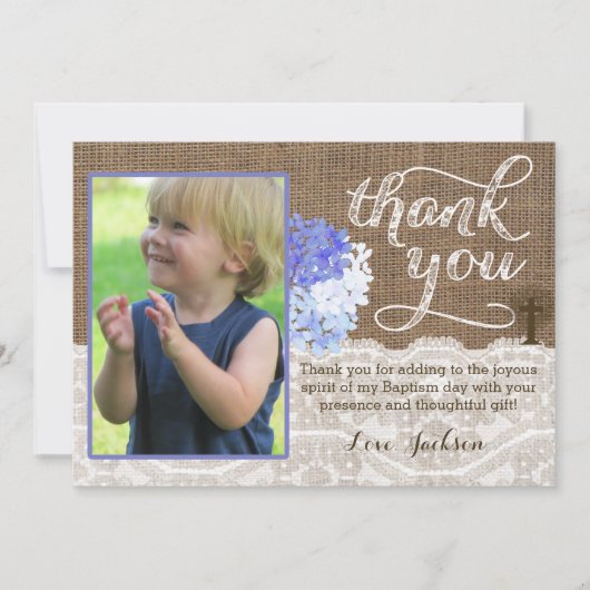 Carte de remerciements religieux pour le garçon (Devant)