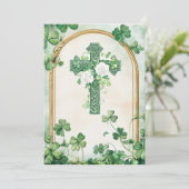 Carte De Remerciements Religious Catholic Irish Celtic Cross Condolence  (Debout devant)