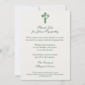Carte De Remerciements Religious Catholic Irish Celtic Cross Condolence  (Dos)