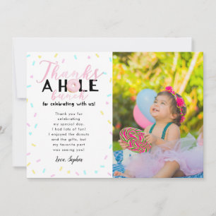 Carte De Remerciements Remercie une photo entière de fête d'anniversaire