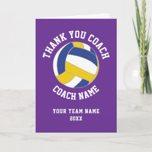 Carte De Remerciements Remerciement à l'entraîneur de volley-ball violet