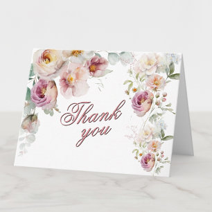 Carte De Remerciements Remerciement Aquarelle Floral Toute Occasion Âge