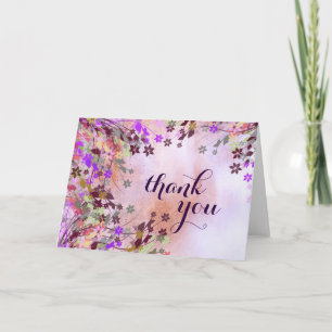 Carte De Remerciements Remerciement Aquarelle Florale Chic Féminin Mariag