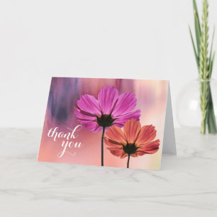 Carte De Remerciements Remerciement Aquarelle Florale Chic Féminin Mariag