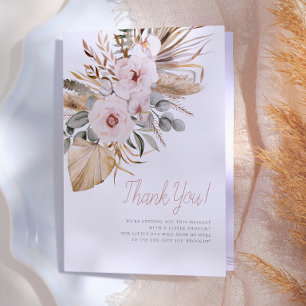 Carte De Remerciements Remerciement Baby Shower Bohème Herbe des Pampas
