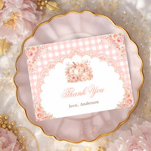 Carte De Remerciements Remerciement Baby Shower Couronne de Citrouille Fl