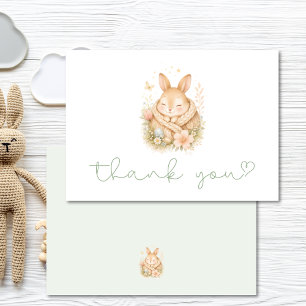 Carte De Remerciements Remerciement Baby Shower Lapin Mignon