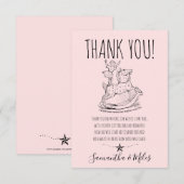 Carte De Remerciements Remerciement Bleu pour Baby Shower Fantaisiste pou (Devant / Derrière)