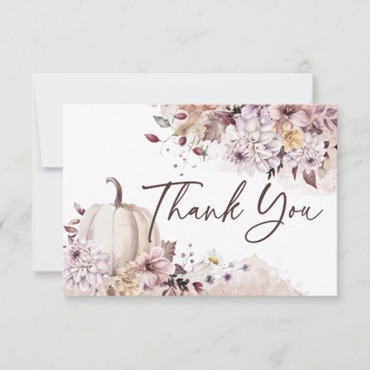 Carte De Remerciements Remerciement bohème de mariage d'automne pour tomb (Devant)