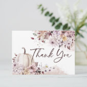 Carte De Remerciements Remerciement bohème de mariage d'automne pour tomb (Debout devant)