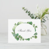 Carte De Remerciements Remerciement Bohème Eucalyptus (Debout devant)