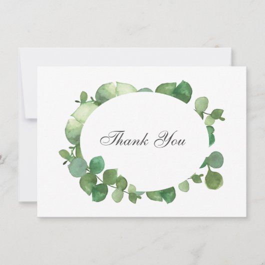 Carte De Remerciements Remerciement Bohème Eucalyptus (Devant)