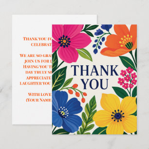 Carte De Remerciements Remerciement Botanique Boho Bright
