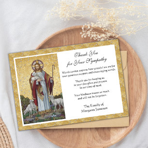 Carte De Remerciements Remerciement Catholique Condoléances Jésus Funérai