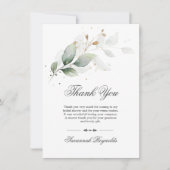 Carte De Remerciements Remerciement Cérémonie de Fiançailles Fleurs Botan (Devant)