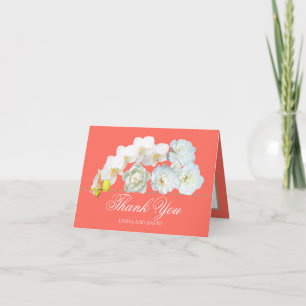 Carte De Remerciements Remerciement chic et élégant Roses Orchidées Pivoi
