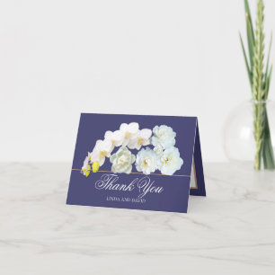Carte De Remerciements Remerciement chic et élégant Roses Orchidées Pivoi
