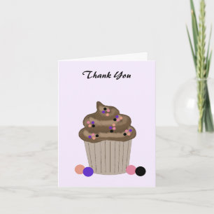 Carte De Remerciements Remerciement Cupcake au Chocolat