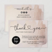 Carte De Remerciements Remerciement d'affaires pour la commande Insert Bl (Devant / Derrière)