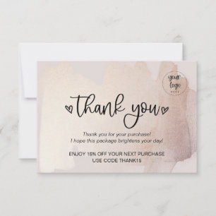 Carte De Remerciements Remerciement d'affaires pour la commande Insert Bl
