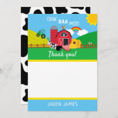 Carte De Remerciements Remerciement d'anniversaire d'animal de basse-cour (Devant / Derrière)