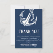 Carte De Remerciements Remerciement de Baby Shower Ancre Blanc Nautical (Devant)