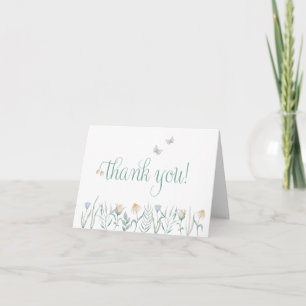 Carte De Remerciements Remerciement de Baby Shower aquarelle Bohème Fleur