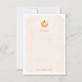 Carte De Remerciements Remerciement de baby shower aquarelle citrouille (Devant)