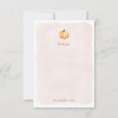 Carte De Remerciements Remerciement de baby shower aquarelle citrouille (Devant)