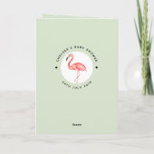 Carte De Remerciements Remerciement de Baby Shower Flamingo Tropical Aqua (Dos)