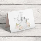 Carte De Remerciements Remerciement de Baby Shower Floral Aquarelle Rose