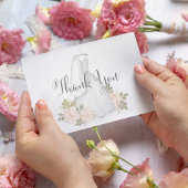 Carte De Remerciements Remerciement de Baby Shower Floral Aquarelle Rose