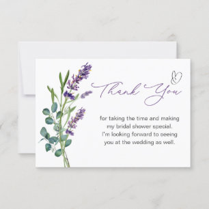 Carte De Remerciements Remerciement de Baby Shower Lavande Eucalyptus