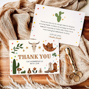 Carte De Remerciements Remerciement de Baby Shower Little Cowboy Western