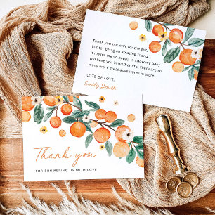 Carte De Remerciements Remerciement de Baby Shower Little Cutie Orange