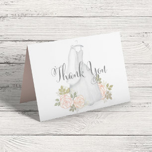 Carte De Remerciements Remerciement de Baby Shower Mariée Fleur Aquarelle