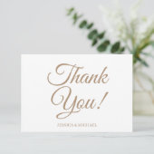 Carte De Remerciements Remerciement de Baby Shower Mariée Or Blanc (Debout devant)