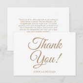 Carte De Remerciements Remerciement de Baby Shower Mariée Or Blanc (Devant / Derrière)
