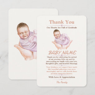 Carte De Remerciements Remerciement de Bienvenue de Nouveau-Né Minimal Éd