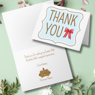 Carte De Remerciements Remerciement de conte de fée Couronne de princesse