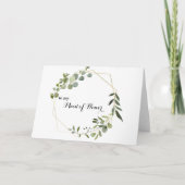 Carte De Remerciements Remerciement de Demoiselle d'Honneur aux Feuilles  (Devant)